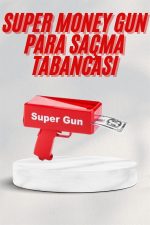Kırmızı Parti Oyuncağı Para Saçma Fırlatma Tabancası Makinesi Super Money - Görsel 2