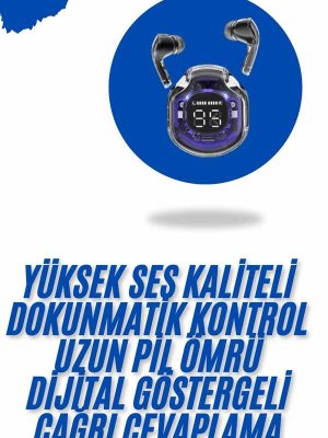 Kablosuz Dijital Göstergeli Powerbanklı IOS ve  Android Uyumlu Gaming Kulaklık