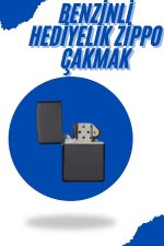 Siyah Kutulu Metal Çakmak Benzinli Hediyelik Eşya - Görsel 2