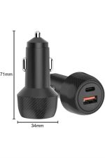 Hızlı Oto Şarj Cihazı 38W Çift Girişli HIzlı Şarj Oto Çakmaklık Type-C - Görsel 5