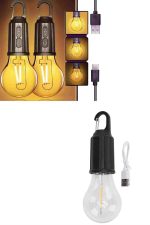 3 Farklı Mod LED'li Şarjlı Asma Kancalı Kamp Lambası Taşınabilir Ampul - Görsel 4