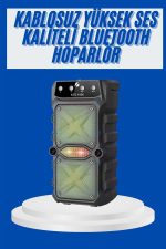 Büyük Boy Bluetooth Hoparlör Çoklu Bağlantı Çift Çıkışlı Taşınabilir Kesintisiz - Görsel 2