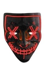 Hallowen Parti Maskesi Neon Led Işıklı Maske 3 Modlu Cadılar Bayramı Maskesi - Görsel 3