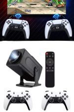 4K Android Smart Wi-fi Çift Kollu Projeksiyon Game Box Kumandalı Taşınabilir - Görsel 5