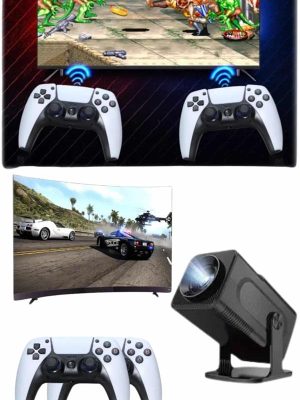 Retro Video Oyunu Konsolu Android Tv El Oyun Konsolu WIFI Taşınabilir Projeksiyon Cihazı