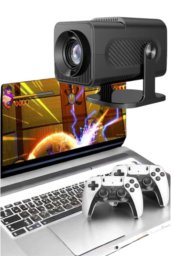 Compressed by jpeg-recompress Çift Kollu Game Box Projeksiyon Cihazı Kumandalı Android Tv Dahili Hoparlör - Görsel 4