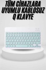 Uyumlu Kablosuz Bluetooth Şarj Edilebilir Mini Q Klavye - Görsel 2