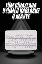 Q Klavye Türkçe Bluetooth Klavye Tüm Cihazlara Uyumlu Kablosuz - Görsel 2