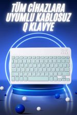 Bluetooth Şarj Edilebilir Mini Q Klavye Kablosuz Taşınabilir - Görsel 2