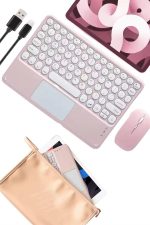 Bluetooth Touchpad Klavye Ultra İnce Taşınabilir Q Klavye - Görsel 4