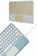 Bluetooth Touchpad Klavye Ultra İnce Taşınabilir Q Klavye - Görsel 3