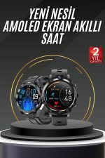 Akıllı Saat Titanyum Kasa Yuvarlak Ekran Alarm Uyku ve Sağlık Takibi Titreşimli - Görsel 2