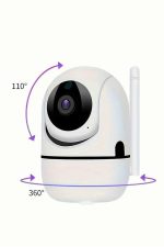 Baby Kamera Kablosuz 720P Beyaz 360 Derece Wifi Kamera Full HD 1080p - Görsel 5
