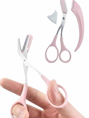 2'li Kaş Bakım Seti Taraklı Kaş Makası Ve Kaş Usturası Kaş Şekillendirici