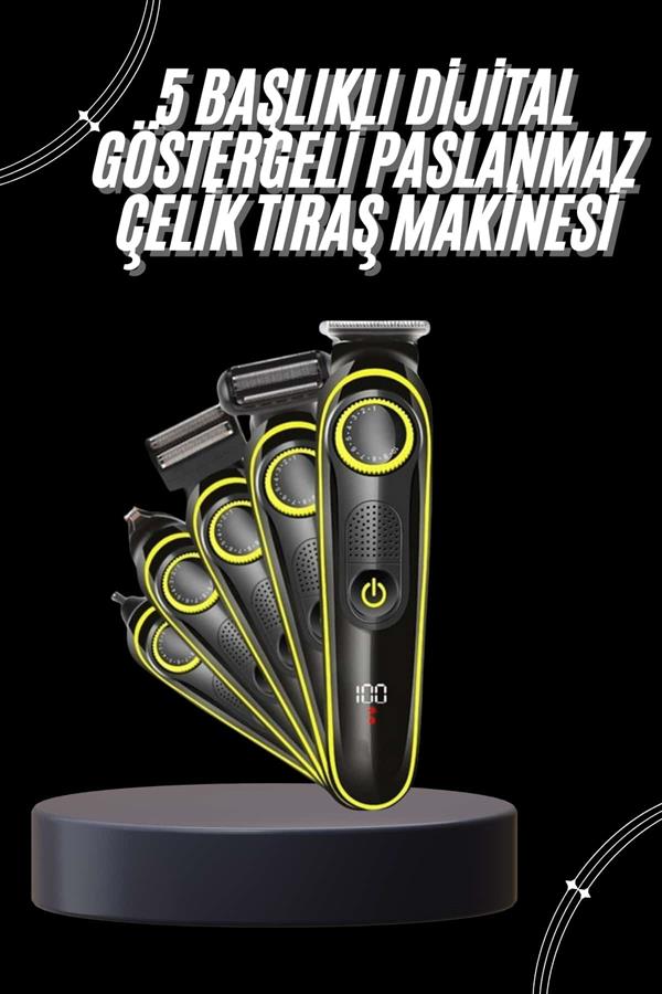 Compressed by jpeg-recompress Unısex Çok Fonksiyonlu Bakım Seti Led Göstergeli Tıraş Makinesi Saç Sakal Vücut - Görsel 2