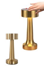 Altın Rengi Masa ve Gece Lambası Dokunmatik Şarjlı Masa Lambası