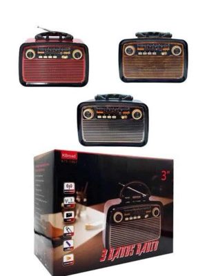 Nostaljik Görünümlü Ahşap Radyo TF SD USB Girişli Led Fener Işıklı