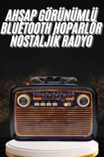 Nostaljik Görünümlü Ahşap Radyo TF SD USB Girişli Led Fener Işıklı - Görsel 2