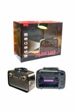 Nostalji Radyo Bluetooth Hoparlör USB-SD Kart Giriş Led Fener Işıklı Bataryalı Pilli - Görsel 3