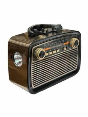 Nostalji Radyo Bluetooth Hoparlör USB-SD Kart Giriş Led Fener Işıklı Bataryalı Pilli