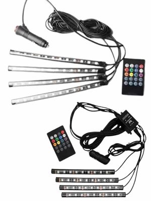 12'Lİ Şerit Led Işık RGB Sese ve Müziğe Duyarlı Araç İçi Ayak Altı