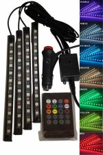 12'Lİ Şerit Led Işık RGB Sese ve Müziğe Duyarlı Araç İçi Ayak Altı - Görsel 3
