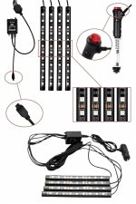 RGB Işıklı Araç İçi Aydınlatma Kumandalı 12'li Led Işık Renk Değiştirebilen - Görsel 3