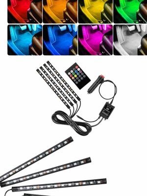 RGB Işıklı Araç İçi Aydınlatma Kumandalı 12'li Led Işık Renk Değiştirebilen