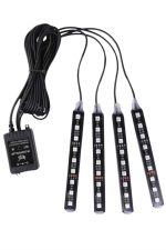 Araç Içi Aydınlatma Kumandalı 12 Led Ayak Altı Led Ambiyans Işığı Sese Duyarlı Kumandalı