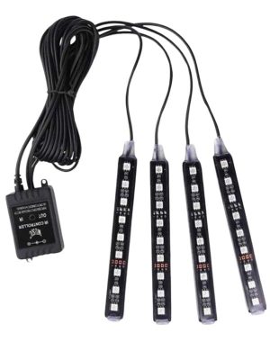 Araç Içi Aydınlatma Kumandalı 12 Led Ayak Altı Led Ambiyans Işığı Sese Duyarlı Kumandalı