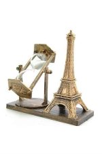 Eyfel Kulesi Tasarımlı Kum Saati Kristalleştirilmiş Kum Saati Dekoratif Ahşap Görünümlü - Görsel 3