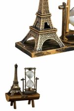 Eyfel Kulesi Tasarımlı Kum Saati Kristalleştirilmiş Kum Saati Dekoratif Ahşap Görünümlü - Görsel 5