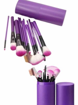 12 Parça Makyaj Fırça Seti Profesyonel Fondöten Allık Far Kontür Fırçası