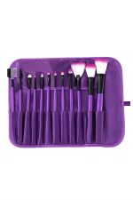 12 Parça Makyaj Fırça Seti Profesyonel Fondöten Allık Far Kontür Fırçası - Görsel 3