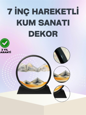 Zihin Açıcı Kum Manzarası – 3D Dinamik Kum Tablosu, Dekoratif, Dönüştükçe Yenilenen Sakinleştirici Sanat Eseri