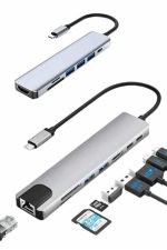 8 Port Çoklayıcı Macbook Ile Uyumlu Çoğaltıcı Type-C dönüştürücü TF SD kart - Görsel 3