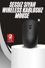 Ergonomik Tasarım Kablosuz Siyah Mouse Hassas Uzun Ömürlü - Görsel 2