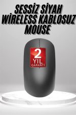Siyah Kablosuz Mouse Wireless Mouse Minimal Tasarım - Görsel 2