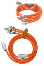 120W 3 İn 1 Uyumlu Silikon Şarj Kablosu Hızlı Şarj Kablosu - Görsel 4