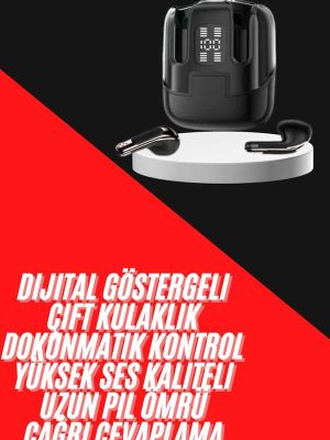 4 Adet Çift Kulaklık Dijital Göstergeli Yüksek Ses Kaliteli Bluetooth Kulaklık