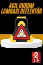 Reflektör Işıklı Ikaz Lambası Şarjlı Çok Fonksiyonlu Işıklı Üçgen Reflektör - Görsel 2