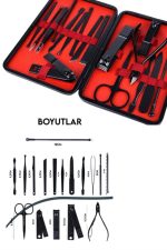 Deri Çantalı Siyah Paslanmaz Çelik 17 Parça Manikür Pedikür Seti - Görsel 4