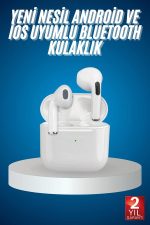 Bluetooth Kulaklık Beyaz Çağrı Cevaplama Dokunmatik Kontrol Kablosuz - Görsel 2