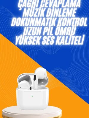 Yeni Nesil Bluetooth Kulaklık Beyaz Çağrı Cevaplayabilen Kablosuz