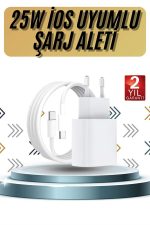 15/Pro/Pro Max 25W İOS Uyumlu Hızlı Şarj Aleti Adaptörlü Beyaz - Görsel 2