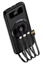 Kablosuz Çoklu Şarj Girişli 10.000 Mah Kablolu Powerbank Taşınabilir