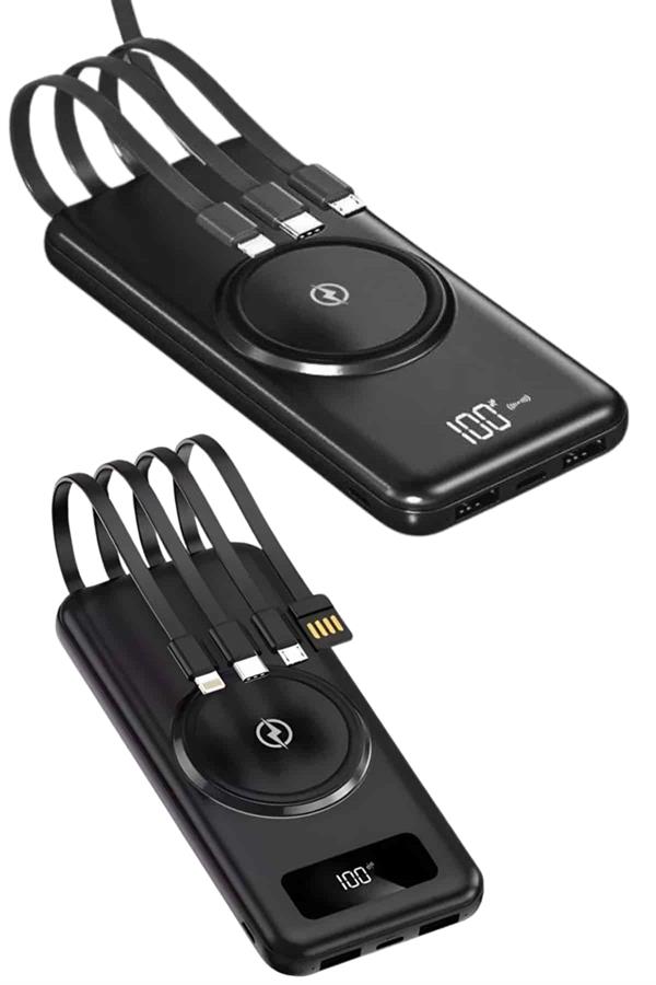 Compressed by jpeg-recompress Kablosuz Çoklu Şarj Girişli 10.000 Mah Kablolu Powerbank Taşınabilir - Görsel 5