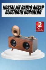 Gramafon Radyo Bluetooth Hoparlör Nostaljik Radyo FM Radyo - Görsel 2