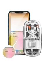 Mouse Fare Kablosuz Mouse Fare Şarjlı Bluetooth Sessiz 5 Tuşlu Şeffaf - Görsel 3