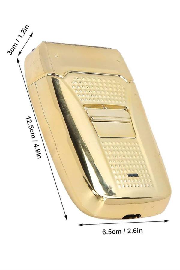 Compressed by jpeg-recompress Sakal Kesme Tıraş Makinesi Paslanmaz Çelik Gold Şarjlı - Görsel 5